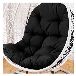 gaoxiao Coussin pour Fauteuil Suspendu Oeuf, Épais Doux Confortable Coussin Fauteuil Interieur, Coussin de Siège en Rotin en Osier pour Patio Jardin Interieur Exterieur(Color:Le Noir) (Sound insulation., neuf)
