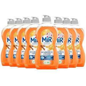 Mir Liquide Vaisselle Bicarbonate & Orange&ndash; Lot de 8 x 450ml &ndash; D&eacute;graissant Puissant, Fra&icirc;cheur &agrave; l'Orange, Nettoyage Efficace (PENNGUIN-FR, neuf)