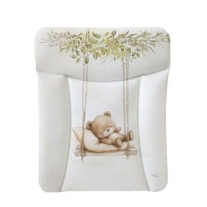 Ceba Baby&reg; Matelas &agrave; Langer Bebe souple 70x50 cm - Matelas &agrave; langer epais lavable - pour gar&ccedil;ons et filles - Certifi&eacute; &Ouml;ko-Tex - Imperm&eacute;able - Ours en peluche sur la balan&ccedil;oire 50x70 cm (Sellbee, neuf)