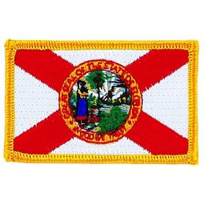 Akachafactory Patch écusson brodé Drapeau Floride thermocollant USA americain Etats Unis (Akachafactory, neuf)