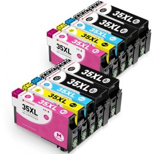 CLYWENSS 35XL 35 XL Cartouches d'encre Multipack Compatibles avec Epson WorkForce Pro WF-4740 WF-4730 WF-4725 WF-4720 WF-4740DTWF WF-4730DTWF WF-4725DWF WF-4720DWF, Lot de 10 (Noir Cyan Magenta Jaune) (Yongyu-1, neuf)