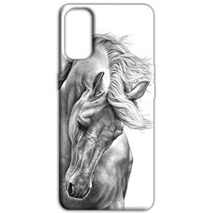 Mixroom - Coque arri&egrave;re en TPU silicone souple pour Samsung Galaxy A17 4G/5G Motif cheval blanc et noir M597 (MIXROOM, neuf)