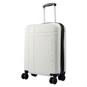 Cabin Max Valise Bagage à Main - 55x40x20 cm - Extensibles - 55 x 40 x 25 cm - Convient pour Ryanair, Easyjet, Wizzair, Iberia, Lufthansa, Tui, Eurowings, Vueling, Blanc Polaire, (Cabin Max EU, neuf)