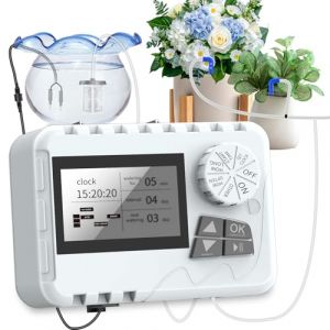 TRJZWA Irrigation Automatique Interieur pour Balcon de Jardin,Ordinateur Irrigation Automatique Goutte à Goutte 2200mAh avec Tuyau Arrosage,Programmateur Arrosage USB-C Rechargeable avec 15 Goutteurs (TRJZWA Garden Art Shop EU-KZ, neuf)