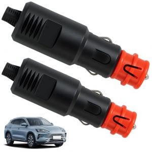 2 Pcs 12V/24V Prise Allume-Cigare Universelle avec Fusible 8A, Allume-Cigare Connecteur de Prise Mâle, Commutation Intégré pour Voiture, Moto, Camion, Prise Allume Cigare Male (Funver, neuf)