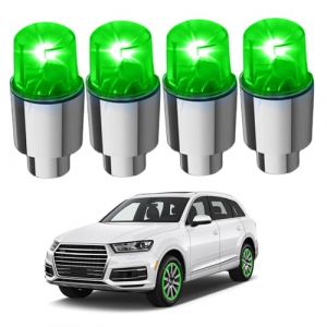 Bouchons de soupape de Pneu s'allument, 4 PCS Lights Wheel Lights &eacute;tanche d&eacute;coratif LED LED Valve Pneu Cape Tige Tige pour Voitures Accessoires Camion, Vert, Accessoires voitur (yunchengshiyanhuquxiongxueshangmaoyouxiangongsi, neuf)