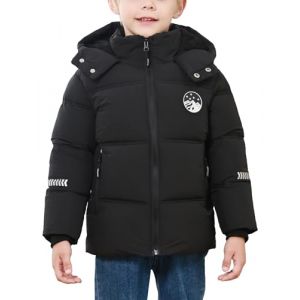FEOYA Doudoune Pour Enfant Polaire À Capuche Ado Blouson D'Hiver Compressible Garçon Veste Chaude Coupe Vent Manteau Imperméable Puffer Épaisseur Softshell Noir 5 6 Ans (JINWEIEU (livraison sous 5-12 jours), neuf)