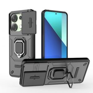 Anreixx Coque compatible avec Xiaomi Redmi Note 13 4G, &eacute;tui de t&eacute;l&eacute;phone blind&eacute; de qualit&eacute; militaire avec couvercle d'appareil photo coulissant, support de voiture et b&eacute;quille, coque double couche en (Anreixx, neuf)