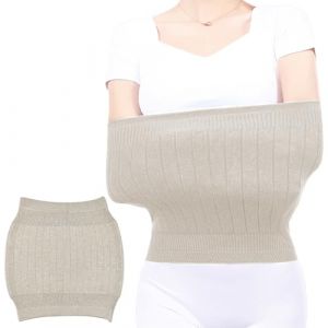 NAROSEBE Unisexe Ceinture Lombaire, Ceinture Lombaire Femme Ceinture Hiver Anti-Froid Ceinture Lombaire Chaude Ceinture Lombaire Chauffante en Laine Ceinture Tricot&eacute; pour Garder la Chaleur - Abricot (Teksyjiuh, neuf)