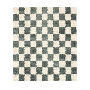 RugVista Chessie Tapis Moderne, 200x200 cm, Carr&eacute;, Poil Long, Nettoyage &agrave; Sec, Salon, Salle de s&eacute;jour, Chambre, Salle &agrave; Manger, Vert/Off Blanc (Rugvista, neuf)