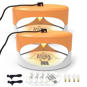 ASPECTEK Piège à puces Sticky dôme avec 2 Sticky Discs. sans Odeur, Naturel, Dispositif à Insectes, sûr pour Une Utilisation en intérieur, Les Enfants et Les Animaux – Lot de 2 Orange et Blanc (Deals_Republic, neuf)