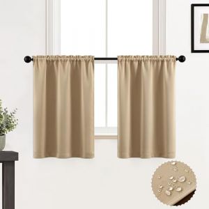 XTMYI Petits Rideaux de fen&ecirc;tre pour Salle de Bain, Rideaux imperm&eacute;ables pour caf&eacute;, Cuisine, 90 cm de Long, Beige Neutre (Dalian_Yifeng, neuf)
