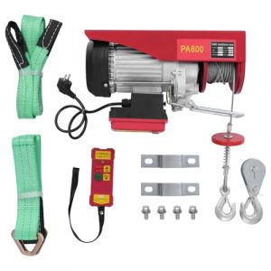 Treuil électrique 600 kg Hauteur de levage 12 m Palan 1200 W Palan électrique avec télécommande sans fil - Levage sûr - Palan à chaîne (MKASXIA, neuf)