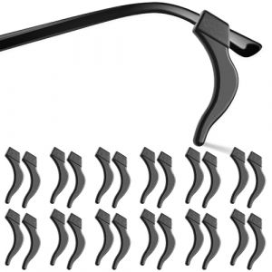 12 Paires Retenues de Lunettes en Silicone, Noir Anti Glisse Lunettes, Lunettes Porte-Lunettes Anti-D&eacute;rapant, Crochets d'oreille pour Lunettes, Crochets Souples Antid&eacute;rapants Universels (cingbingxiaodian, neuf)