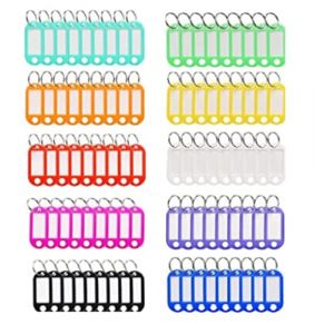 100 pi&egrave;ces porte-cl&eacute;s de couleurs porte clef &eacute;tiquettes color&eacute;es porte clef en plastique &eacute;tiquettes d'identification avec Porte-cl&eacute; fendu (xxiang shop, neuf)