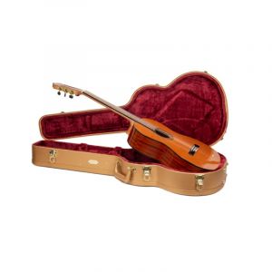 Crossrock &Eacute;tui Rigide en Bois pour Guitare Classique 4/4 | Finition Cuir synth&eacute;tique Luxury Gold, int&eacute;rieur Velours Bordeaux, Serrure &ndash; Designer Series (Musicasesupplier-FR, neuf)