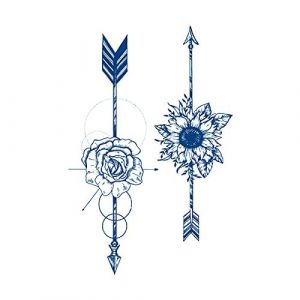 5 Pc Roses Tatouage Ephemere Temporaires Tournesols Tatouage Ephemere Temporaires Flèche Tatouage Ephemere Semi-Permanents Tatouage Ephemere Temporaires Faux Tatouages (PEKNUX, neuf)