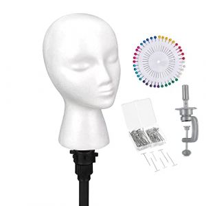 Tête de Mannequin Femme en Polystyrène Neverland Têtes Polystyrène Femme Mousse de Polystyrène Mousse Modèle de Tête Idéal pour Exposer les écouteurs, Chapeaux, Perruques, Blanc (DayBetterDeals, neuf)