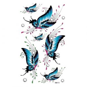 Autocollants de tatouage papillon bleu, imperméables, durables, petits animaux frais, modèles Hyuna, main, poitrine, bras (CHJWEIHHERT, neuf)