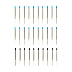 30 PCS Recharge de Stylo Bille Multifonction, 10 Noirs et 20 Bleus，Recharges Stylo Bille Universelles, 10cm, Pointe Moyenne 1 mm, Recharge Stylo, Compatible Stylo Multifonction, Bureau, &Eacute;cole, Maison (KeJianDeng, neuf)