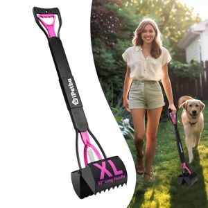 IPETBA 80 cm Pince Ramasse Crotte pour Chien Pelle a Crotte pour Chien Manche Long sans Se Pencher Pliable en Rose - Dog Pooper Scooper pour Gravier Terre Herbe (iPetba store, neuf)