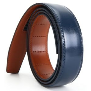 Nelbons Ceinture homme ceinture automatique à cliquet pour homme Ceinture en cuir de 35 mm de large, sans boucle (Blanc N7, 130cm/28-44 taille réglable) (GTS-FR, neuf)
