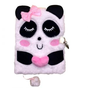 Goldkids Journal intime fille avec cadenas moelleux en peluche - Carnet A5 - Journal pour enfant - 96 feuilles (panda blanc) (Goldkids, neuf)