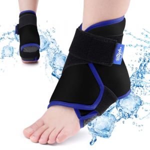 Hilph Poche de Glace Cheville R&eacute;utilisables en Gel, Poche de Froid Pied pour Blessures, Sac Gel Compresse Chaude Froid pour Cheville, Entorse &agrave; la Chevillere, Gonflement, Fasciite Plantaire-Noir (Hilph Store, neuf)
