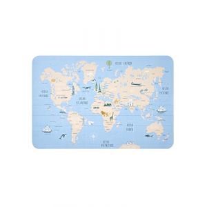 VERTBAUDET Sous Main Mappemonde bleu imprimé TU (VERTBAUDET, neuf)