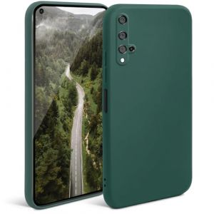 Moozy Coque Protection en Silicone pour Huawei Nova 5T et Honor 20 Minimalist Series, Finition Mate, &Eacute;tui Antichoc Housse Bumper Fin et Mince de TPU Souple Cas de T&eacute;l&eacute;phone Case Cover, Vert Foret (Zooky&reg; Gadgets & Accessories, neuf)