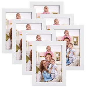 Giftgarden Lot de 7 Cadre Photo 13x18 cm, Cadre Multi Photo Blanc Moderne avec Verre pour Affichage Mural ou de Table (Gift_Garden, neuf)