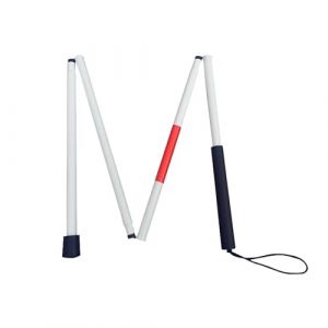 4-Sections Canne Aveugle,124cm Canne Aveugle,Canne Aveugle Pliable,Canne Aveugle en Alliage D'aluminium,Canne D'aveugle Pliante,Canne De Marche pour Aveugles,Bâton De Marche pour Aveugles,1 Pièce (QANEASS, neuf)