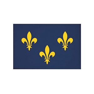 U24 Ille de France Provinz Fleur de LYS &Eacute;cusson Drapeau &Eacute;cusson thermocollant 9 x 6 cm (Universalhandel24, neuf)