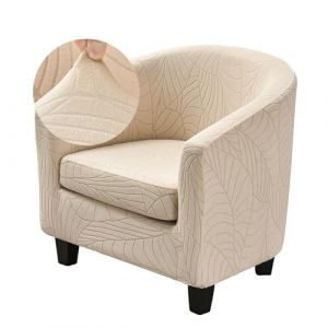 Highdi Housse De Fauteuil 1 Place Cabriolet Chesterfield en Tissu Jacquard Extensible, Deux Pi&egrave;ces, Facile &Agrave; Enlever Et Antid&eacute;rapante, Id&eacute;ale pour Un Bar, Un Salon, Housse Fauteuil Club (Beige) (Highdi, neuf)
