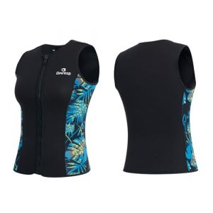 Owntop Combinaison en néoprène pour femme | Gilet thermique sans manches en néoprène de 3 mm | Veste de combinaison en néoprène | Chaud et confortable | Surf, plongée avec tuba, natation, plongée | (Owntop France, neuf)