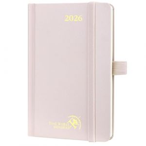 POPRUN Agenda de Poche 2026 A6 Semainier 16 x 10,5 cm - Couverture Rigide, Petit Agenda, D'Jan 2026 à Déc 2026-12 Mois, Avec signet à 2 rubans, Papier 100 g/m², Rose Clair (Time Works Wonders, neuf)