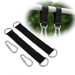 wilcractk Sangle Hamac avec Mousqueton Robuste et Crochet M&eacute;tallique, Lot de 2 Sangles de Fixation pour Fauteuil Suspendu, Balancoire, Animaux, Camping Ext&eacute;rieur (zhumaodianzishangwu, neuf)