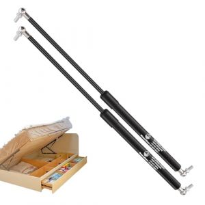 WateryWave 350MM 500N Verin a Gaz avec T&ecirc;tes Jointes &agrave; Bille Verin Hydraulique de Coffre pour lit et fen&ecirc;tre de camion, bateau, coffre lourd, couvercle (Poids du couvercle adapt&eacute; 43-56kg) 2pcs (xingxinxinxi, neuf)