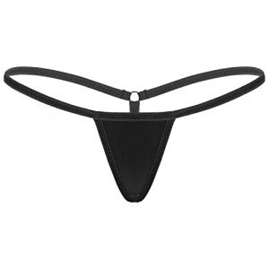 dPois Mini String Ficelle Femme Sexy &Eacute;rotique Micro Bikini G-String sous-V&ecirc;tements Slip Taille Basse Tanga Lingerie Erothique Sexy Hot Noir Taille Unique (dPois eu, neuf)