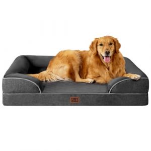 EHEYCIGA Panier Chien Grande Taille XXL Orthopedique, Memoire de Forme Lit pour Chien Dehoussable Lavable, Canapé Chiens Imperméable, Gris Foncé (EHEYCIGA EU, neuf)