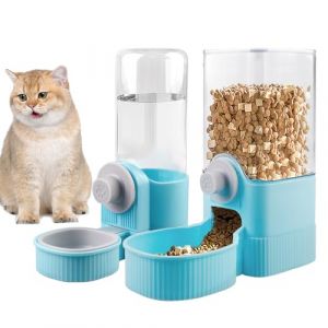 2 Pièces Biberon Lapin, Abreuvoir Lapin, Distributeur Eau Lapin Automatique avec Support, Suspendue Biberon Cochon d'Inde Sans Goutte à Goutte pour Rongeur Lapins Cochons d'Inde Hamsters, Bleu (Astronomy Sp. z o.o., neuf)