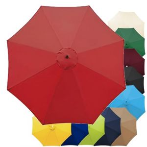 Toile De Rechange Pour Parasol Deporté 6 Baleines/8 Baleines De Jardin,2.7 M/3.0M, Auvent De Terrasse, Ronde Parasol Toile De Rechange,Couverture De Rechange Pour Parasol (auvent Uniquement)(Red,(8Rib (XH Stores, neuf)