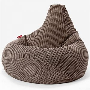 Lounge Pug Pouf Poire Gamer en Velours Côtelé - Facilement Transportable, Assise Confortable, Pouf Salon, Adulte, Chambre Ado - Mocha (Mikaboü Paris, neuf)