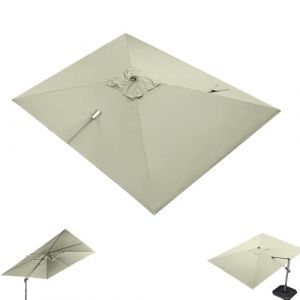 QSPNVFB Rectangulaire Auvent De Rechange pour Parasol Déporté 3X4 M 8 Baleines Toile De Rechange pour pour Parasol De Terrasse Extérieur Protection UV(Taupe,Single Top 3x4m(10' x 13')) (xuyuhenghe, neuf)