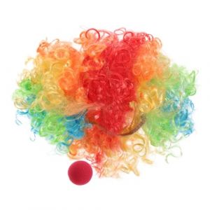 FRCOLOR Ensemble Costume de clown pour enfants nez de clown Déguisements de clowns deguisement clown deguisement adulte perruques enfants perruques de clown pour adultes Chiffon (White Beach, neuf)