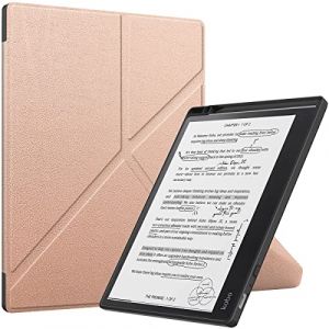 LMFULM&reg; Tablet &Eacute;tui pour Kobo Elipsa 2E (10,3 Pouces) PU Cuir Flip Coque Couverture Mince et L&eacute;ger Sommeil/R&eacute;veil Auto Protection Support Pliable Multifonctionnel Housse Or Rose (LMAZWUFULM, neuf)