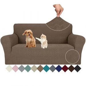 Ystyle Extensible Housse Canapé 2 Places, Universelle Housse De Canapé avec Accoudoirs, Housse Protection Canapém, Sofa Cover Antidérapante, Couvre Canapé pour Chiens Chats Animaux, Marrone (YSTYLE HOME, neuf)