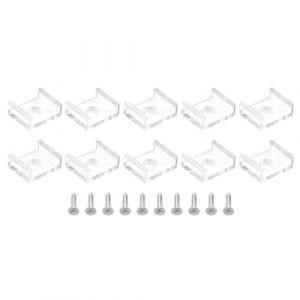 PATIKIL Clips De Fixation Pour Bande Lumineuse Led Lot De 50 Supports De Fixation En Plastique Avec Vis Pour Câble Ruban brillant Néon Rgb De 15 Mm Transparent (PATIKIL UK, neuf)