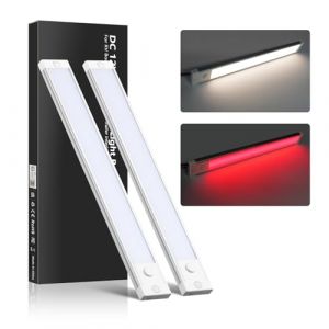 acegoo 12V Barre de Lumi&egrave;re 470lm Dimmable pour Camping-Car Voiture Camion Bateau Caravane Cabine, avec interrupteur et Veilleuse rouge 4,5W &Eacute;clairage Int&eacute;rieur 305mm (4000K) (Acegoo EU, neuf)