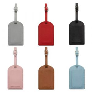 Lot de 6 Etiquette Valise en PU, Étiquettes à Bagages, Étiquette Bagage avec Boucle Réglable, Cuir Ensemble d'étiquettes d'identification de Valise pour sac à dos Valise d'aviation (WANGNA STORE, neuf)